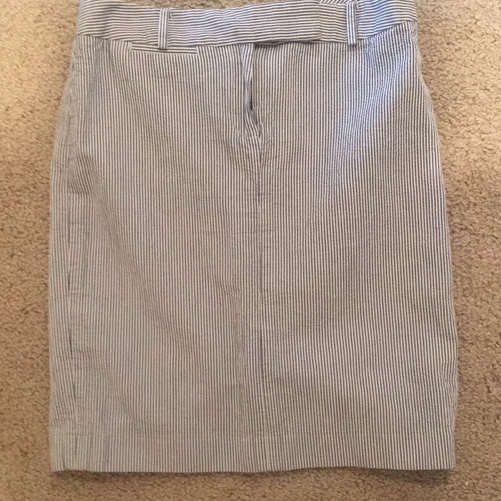 Talbots Petite Seersucker Pencil Skirt
